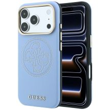 Etui Guess Perforated 4G Gold Logo Magsafe na iPhone 18 Pro / 17 Pro - jasnoniebieskie