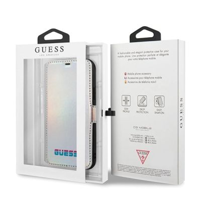 6. Etui Guess Iridescent na iPhone 11 Pro Max - srebrne