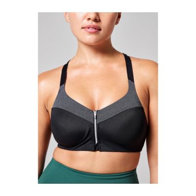 9. Stanik treningowy CASALL Front Zip Sports Bra szary