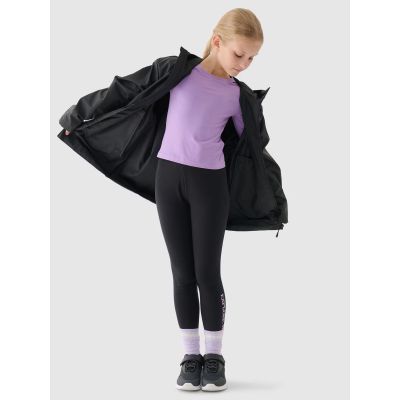 2. Kurtka przejściowa przeciwdeszczowa z gumową powłoką dziecięca 4F Junior 4FJWSS24TJACU217-20S