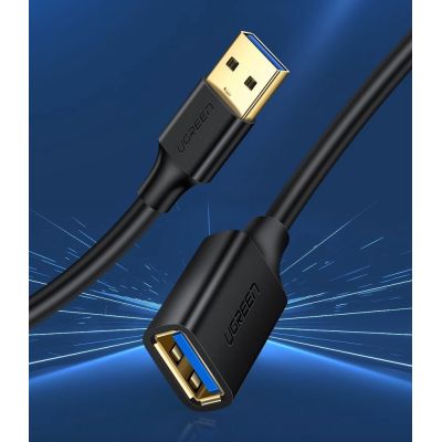 2. Ugreen kabel przewód przedłużacz przejściówka USB 3.0 (żeński) - USB 3.0 (męski) 3 m czarny (US129 30127)