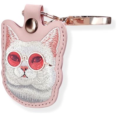 3. Etui Nimmy Glasses Cool Cat na lokalizator - różowe