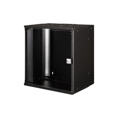 46. Szafa sieciowa wisząca 19" 12U, SOHO PRO 595 x 540 x 400 mm, drzwi szyba, czarny, niezłożona, 60kg