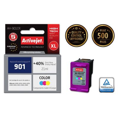 2. Activejet AH-901CR Tusz (zamiennik HP 901 CC656AE; Premium; 21 ml; kolor)