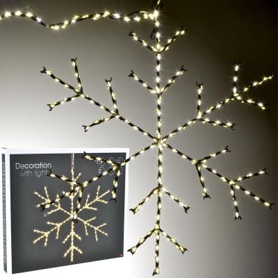 PŁATEK ŚNIEGU DEKORACYJNY WISZĄCY 470LED CIEPŁY BIAŁY