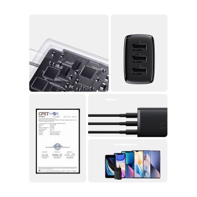 11. Baseus Compact ładowarka sieciowa 3x USB 17W czarny (CCXJ020101)