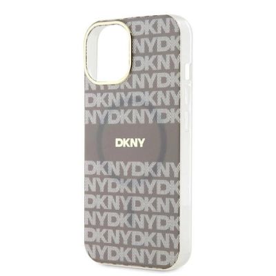 6. Etui DKNY IML Mono & Stripe MagSafe na iPhone 15 / 14 / 13 - beżowe