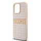 6. Etui DKNY Leather Mono Stripe & Metal Logo na iPhone 15 Pro Max - różowe