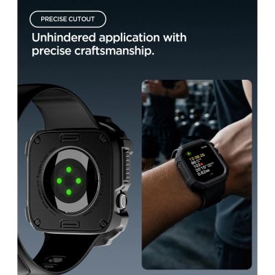 8. Etui Spigen Rugged Armor na Apple Watch 42 mm - czarne matowe
