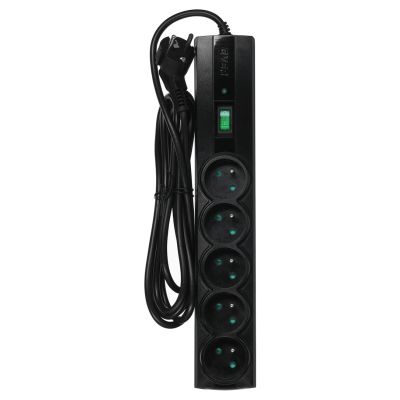 7. Listwa antyprzepięciowa Ever Classic 3,0m (5 x UTE; 10 A; kolor czarny) (T/LZ09-CLA030/0000)