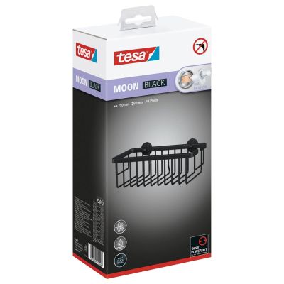 2. TESA MOON BLACK Aluminium Do zawieszenia na ścianę Koszyk prysznicowy