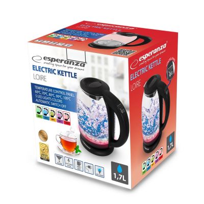22. Czajnik elektryczny Esperanza LOIRE EKK027 (2200W 1.7l; kolor czarny)