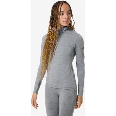 2. Longsleeve termoaktywny damski SUPER.NATURAL W TUNDRA175 ZIP 1/4 szary