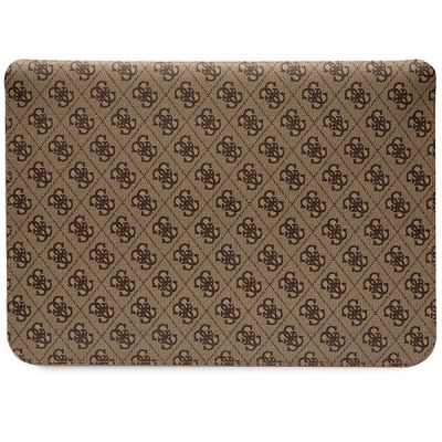 3. Pokrowiec Guess 4G Stripe Metal Logo na laptopa 14" - brązowy