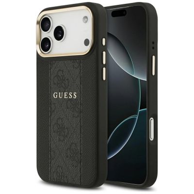 Etui Guess 4G Stripe MagSafe na iPhone 17 Pro Max - czarne