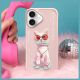 10. Etui Nimmy Glasses Cool Cat na iPhone 16 - różowe