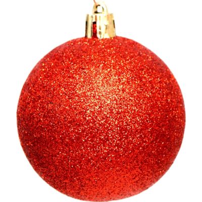 2. BOMBKA DEKORACYJNA PLASTIKOWA 6CM SET 35 SZT CZERWONA