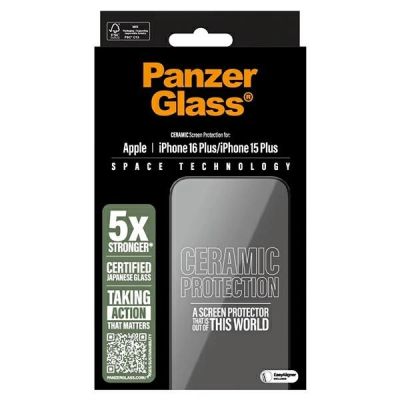 4. Szkło hartowane PanzerGlass Ceramic Screen Protector Ultra-Wide Fit na iPhone 16 Plus