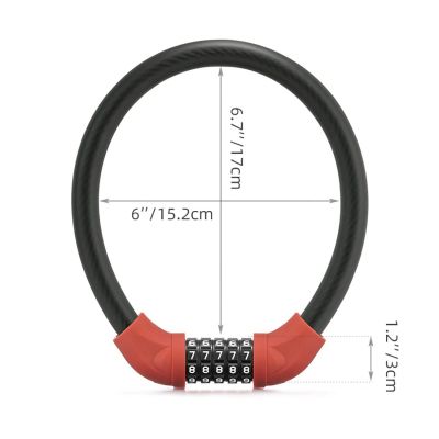 3. Zapięcie rowerowe Rockbros RKS870-BK na szyfr linka stalowa 85 cm - czerwone