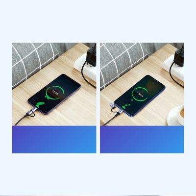 3. Ugreen kabel przewód 2w1 USB - micro USB / USB Typ C 1m 2,4A czarny (30875)