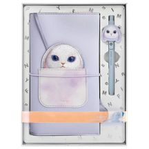 Zestaw Nimmy Big Eyed Pet 2.0 Rabbit 2w1 notatnik + długopis - fioletowy
