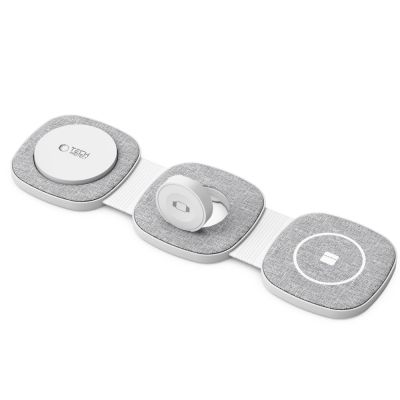 9. Ładowarka Tech-Protect QI15W-A32 indukcyjna 3w1 z MagSafe na smartfon / Apple Watch / AirPods - szara