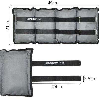 15. OBCIĄŻENIE NA PRZEGUBY SZARE 14KG (2x7KG) ENERO FIT