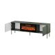 6. Szafka RTV EF + kominek czarny TRESSE 180x40x54,5 zieleń mat