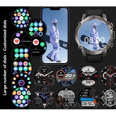 8. Smartwatch Męski Rubicon RNCF18-1 BLACK Bransoleta + Pasek