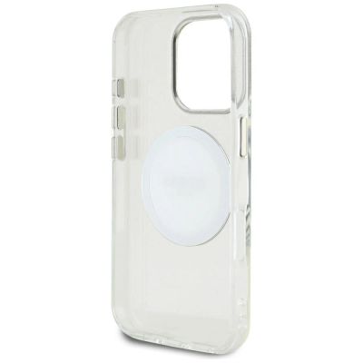 7. Etui Guess IML Metal Colored Circle Classic Logo MagSafe na iPhone 16 Pro Max - białe