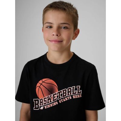 3. T-shirt regular z nadrukiem chłopięcy 4F 4FJRSS26TTSHM4278-20S