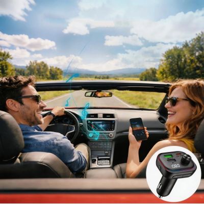 5. Ładowarka samochodowa Tech-Protect CC07 3-Porty PD 54W + transmiter FM Bluetooth - czarna
