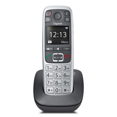 2. Telefon Gigaset E560 z systemem DECT, identyfikacja dzwoniącego, Czarny, Srebrny