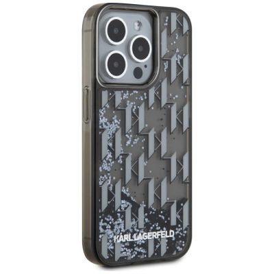 4. Etui Karl Lagerfeld Liquide Glitter Monogram Gradient na iPhone 15 Pro Max - czarne