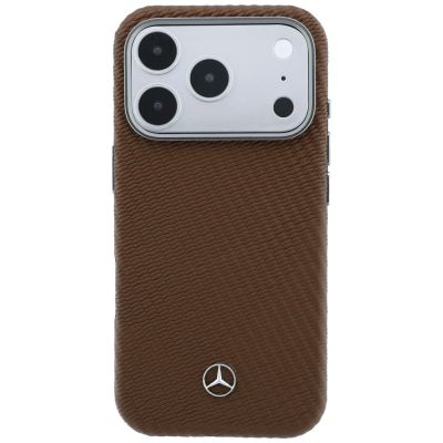 3. Etui Mercedes Leather Semi Wrap Wood Effect MagSafe na iPhone 17 Pro Max - brązowe