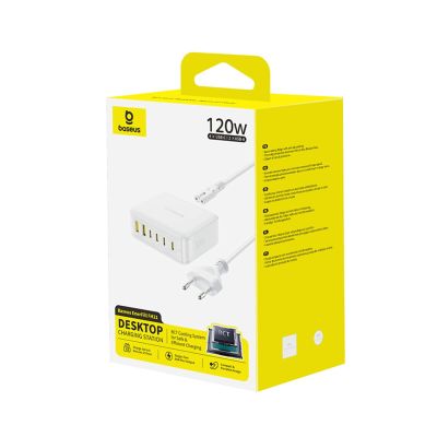 5. Stacja ładująca Baseus EnerFill FH21 120W 4xUSB-C + 2xUSB-A - biała