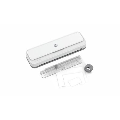 12. HP Laminator ONELAM 400 A3, na zimno/gorąco, zintegrowany trymer, zaokrąglacz rogów, prędkość 40cm/min + 15 folii: 3xA4, 4xA5, 4xA6, 4xB-CARD, biały