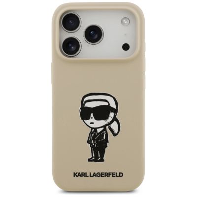 3. Etui Karl Lagerfeld Silicone Karl Sketch & Logo MagSafe na iPhone 17 Pro - brązowe