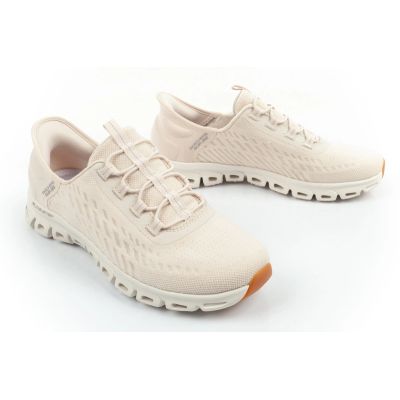 9. Skechers Glide-Step buty damskie sneakersy wygodne ecru Slip-ins