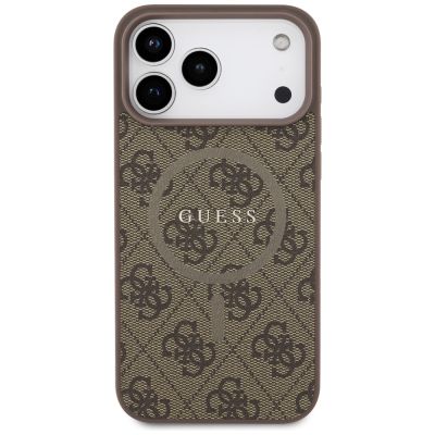 3. Etui Guess 4G Ring Classic Logo MagSafe na iPhone 17 Pro Max - brązowe