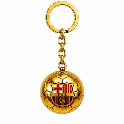7. FC Barcelona brelok oryginalny na licencji w kształcie złotej piłki z herbem B7081