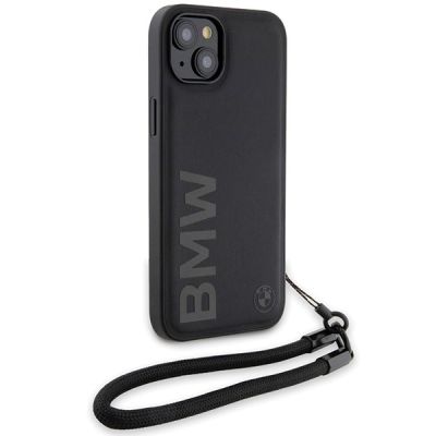 3. Etui BMW Signature Leather Wordmark Cord na iPhone 15 Plus / 14 Plus - czarne