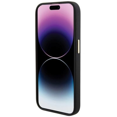 5. Etui Guess Silicone Logo Strass 4G do iPhone 15 Pro - czarne