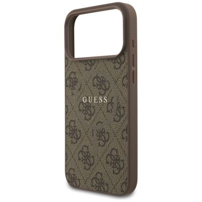 6. Etui Guess 4G Ring Classic Logo MagSafe na iPhone 17 Pro Max - brązowe