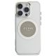 3. Etui Guess IML Metal Colored Circle Classic Logo MagSafe na iPhone 16 Pro - szare