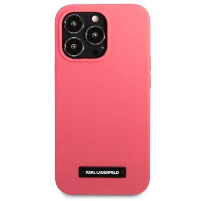 3. Etui Karl Lagerfeld Silicone Plaque na iPhone 13 Pro Max - fuksjowy
