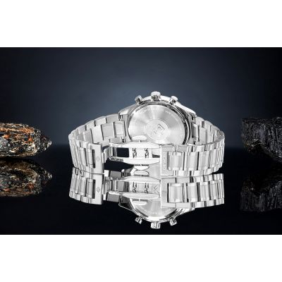 6. Zegarek Męski Giewont Chronograph Sapphire Srebrno Niebieski GW6310-B3