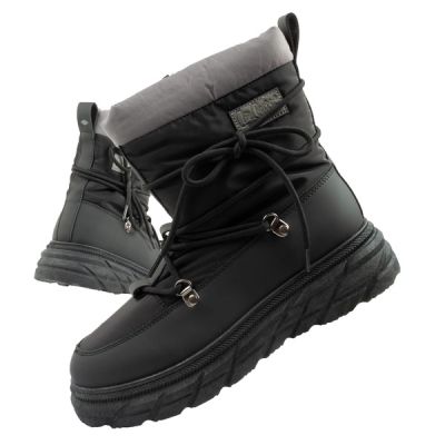 Lee Cooper buty sportowe damskie zimowe trekkingowe ocieplane czarne szare