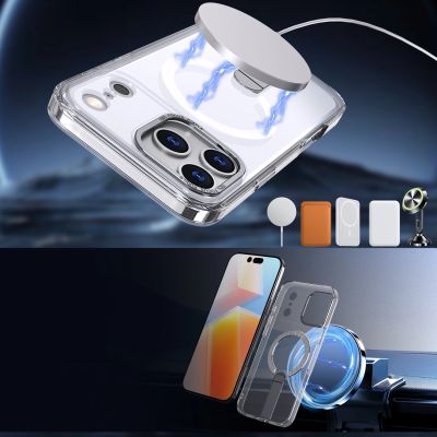 4. Etui Hybrid Armor X na Samsung Galaxy S25 FE z podstawką kompatybilne z MagSafe - przezroczyste
