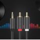 9. Kabel Ugreen AV102 10772 3,5 mm mini jack (męski) / 2RCA (męski) 1m - szary